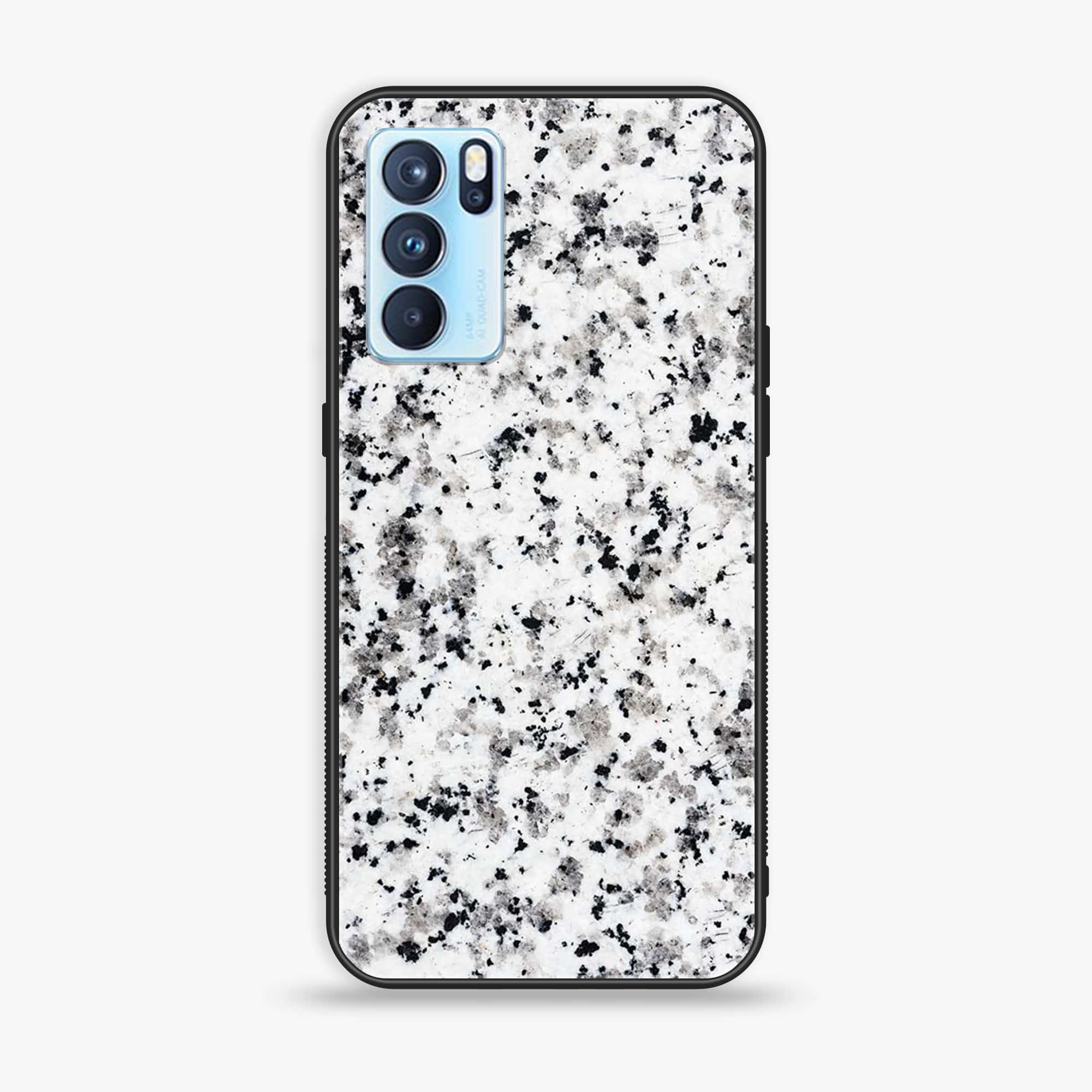 Oppo Reno 6 Pro - White Marble Series - Premium Printed Glass soft Bumper shock Proof Case