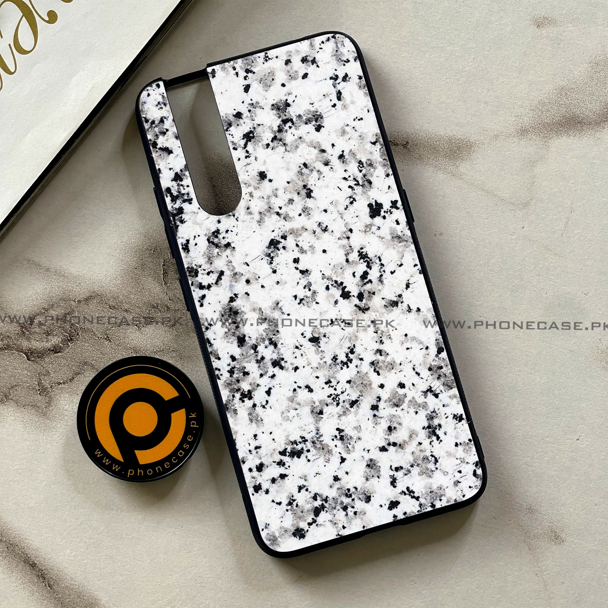 Vivo V15 Pro - White Marble Series - Premium Printed Glass soft Bumper shock Proof Case