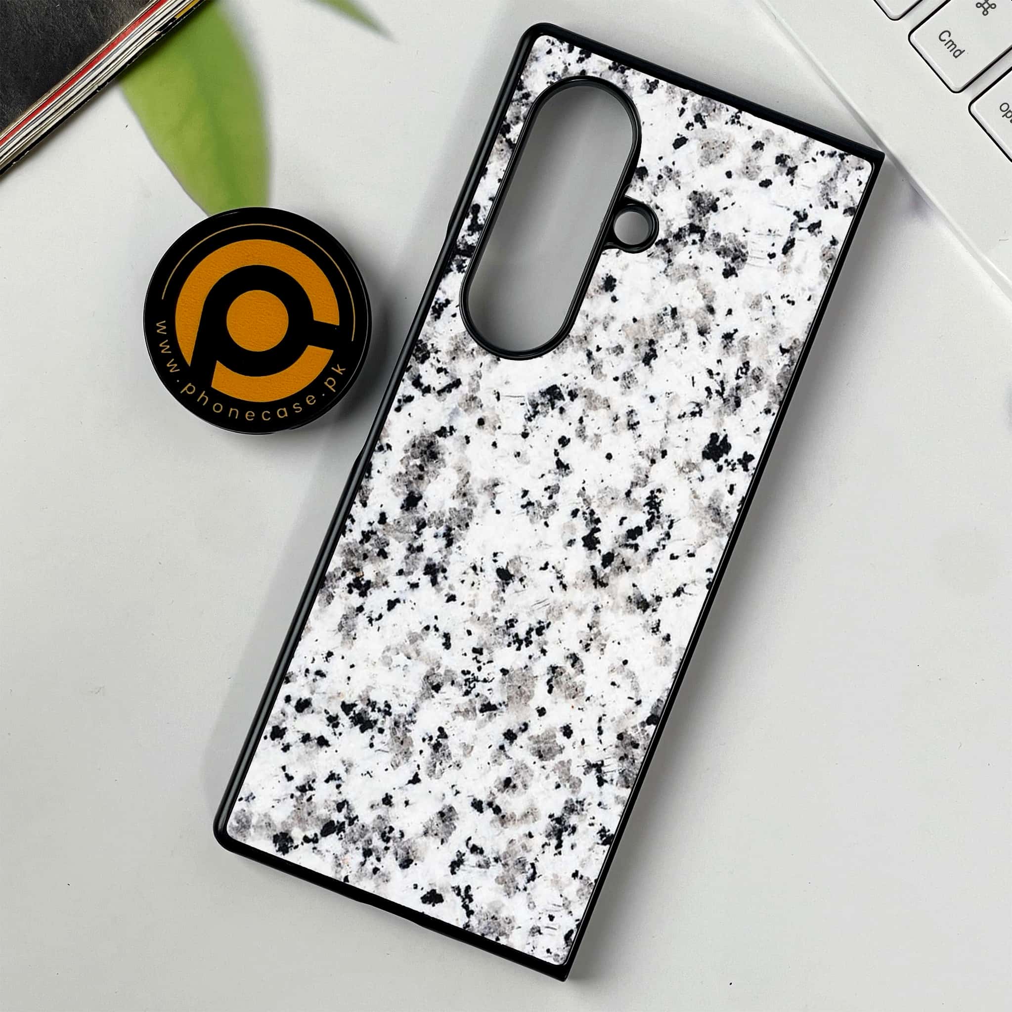 Samsung Galaxy Z Fold 7 - White Marble series - Premium Metal Printed soft Bumper shock Proof Case