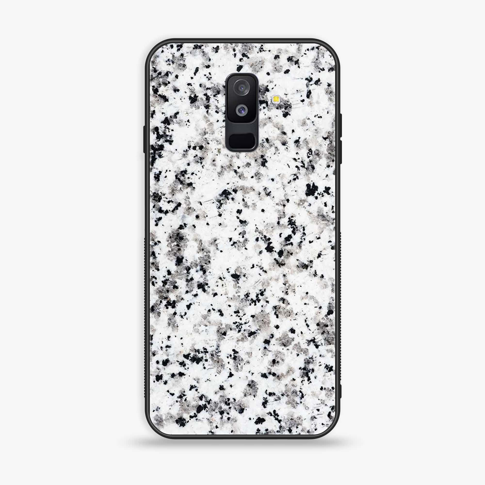 Samsung Galaxy A6 Plus (2018) - White Marble Series - Premium Printed Glass soft Bumper shock Proof Case