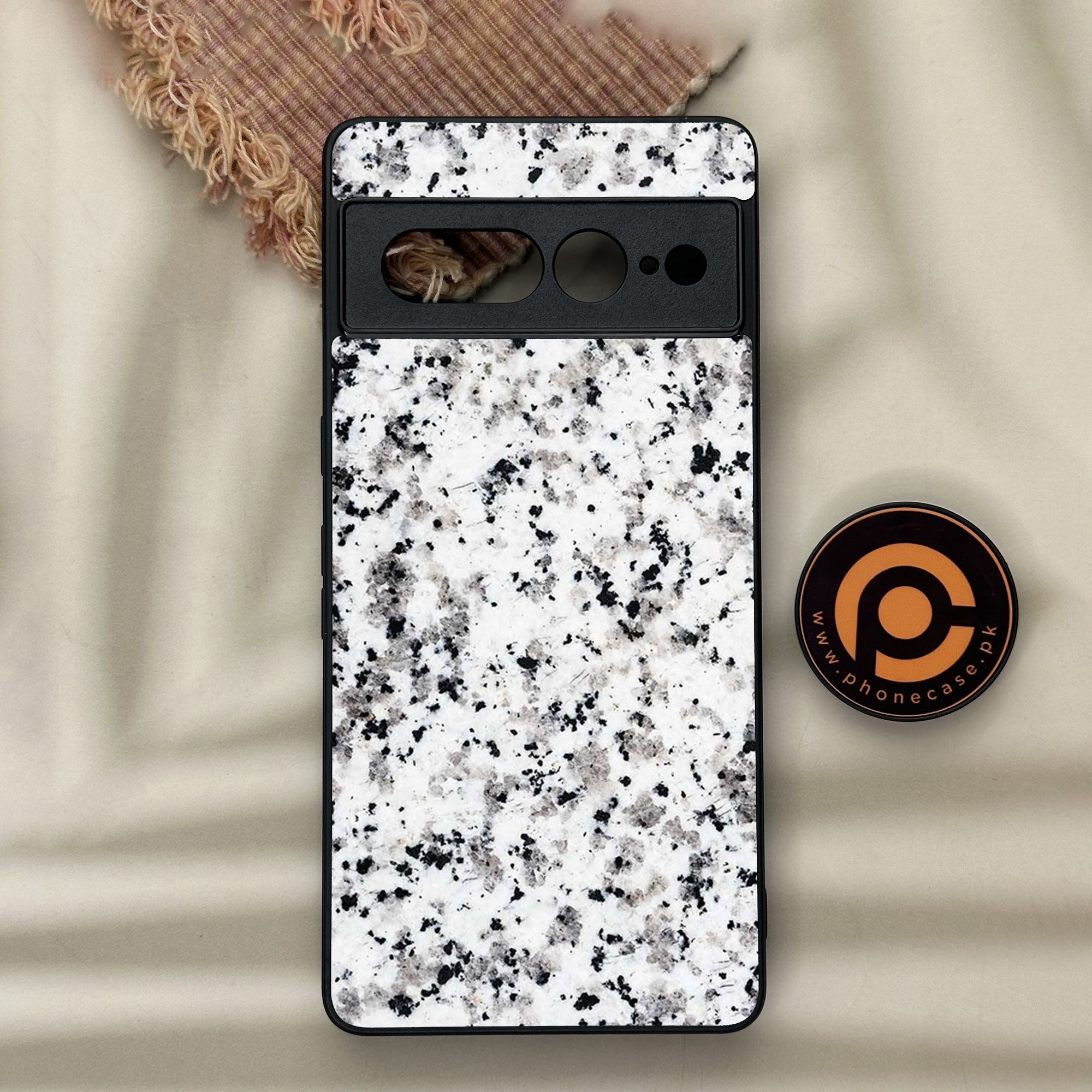 Google Pixel 7 Pro - White Marble Series - Premium Metal Printed soft Bumper Shock Proof Case