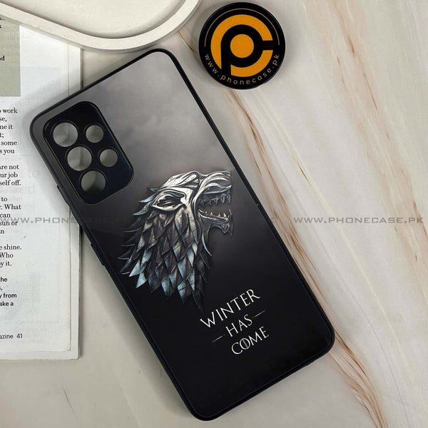 Samsung Galaxy A13 - Winter Has Come GOT - Premium Printed Glass soft Bumper Shock Proof Case