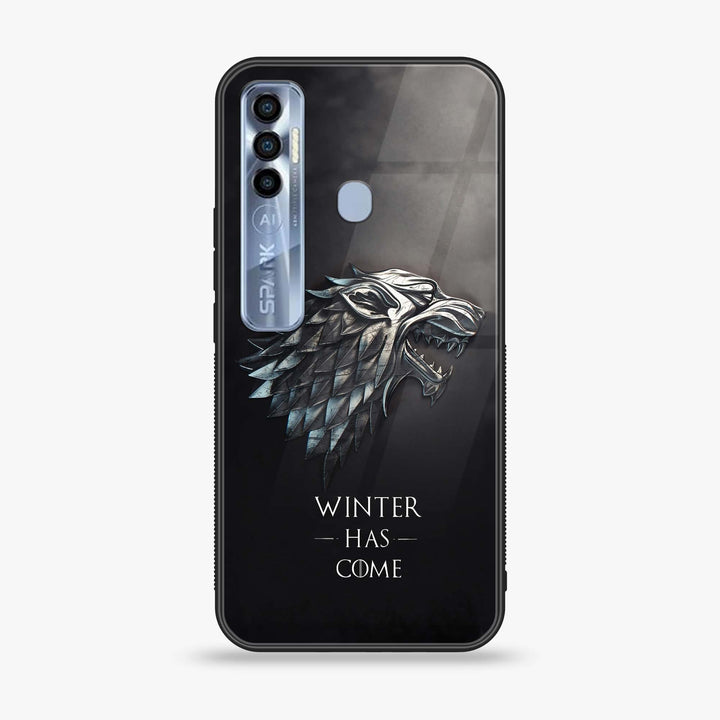 Tecno Spark 7 Pro - Winter Has Come GOT - Premium Printed Glass soft Bumper Shock Proof Case