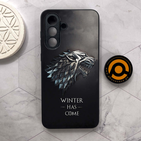 Samsung Galaxy A56 5G - Winter Has Come GOT - Premium Metal Printed soft Bumper shock Proof Case  CS-39456