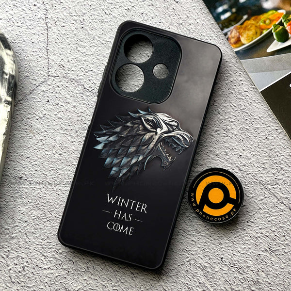 Oppo A3x -    Winter Has GOT Come - Premium Printed Metal soft Bumper shock Proof Case
