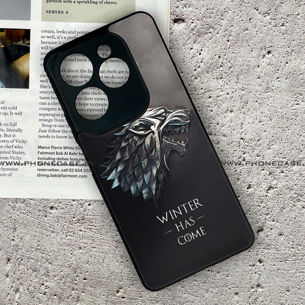 Tecno Spark 20 Pro - Winter Has Come GOT - Premium Printed Glass soft Bumper Shock Proof Case  CS-37619