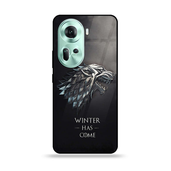 Oppo Reno 11 5G - Winter Has Come GOT -  Premium Printed Metal soft Bumper shock Proof Case