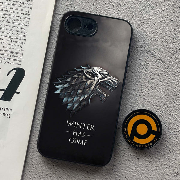 iPhone 16e - Winter Has Come GOT - Premium Metal  Printed soft Bumper shock Proof Case  CS-41463