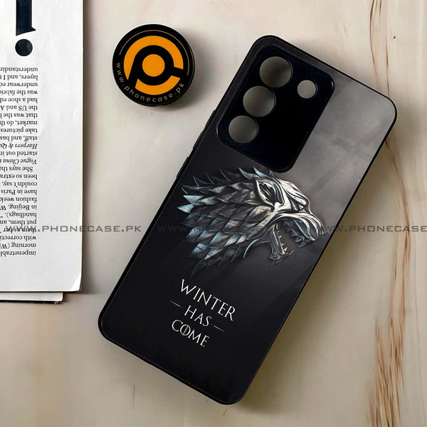 Vivo V29e - Winter Has Come GOT - Premium Printed Glass soft Bumper shock Proof Case CS-26000