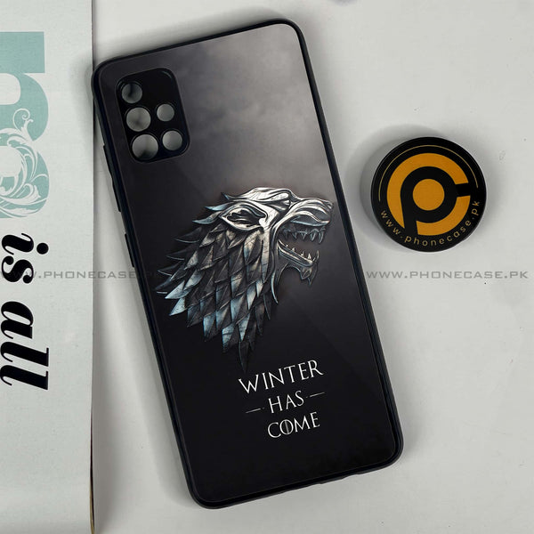 Samsung Galaxy A51 - Winter Has Come GOT - Premium Printed Glass soft Bumper Shock Proof Case