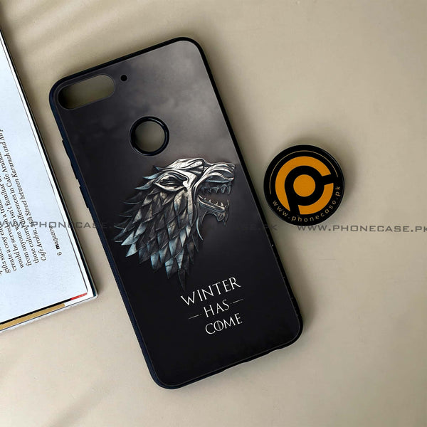 HUAWEI Y7 PRIME (2018) - Winter Has Come GOT - Premium Printed Glass soft Bumper Shock Proof Case