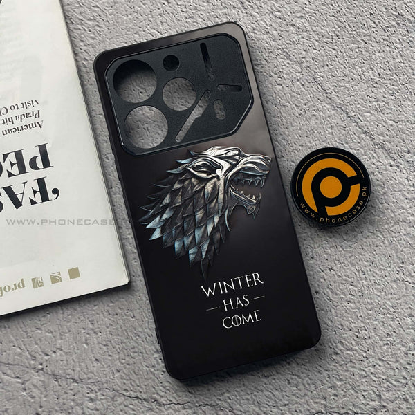 Tecno Pova 6 Pro - Winter Has Come GOT - Premium Metal  Printed soft Bumper shock Proof Case