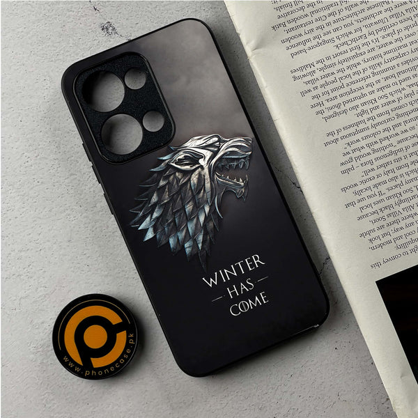 Oppo Reno 13 - Winter Has Come GOT - Premium Metal Printed Soft Bumper Shockproof Case