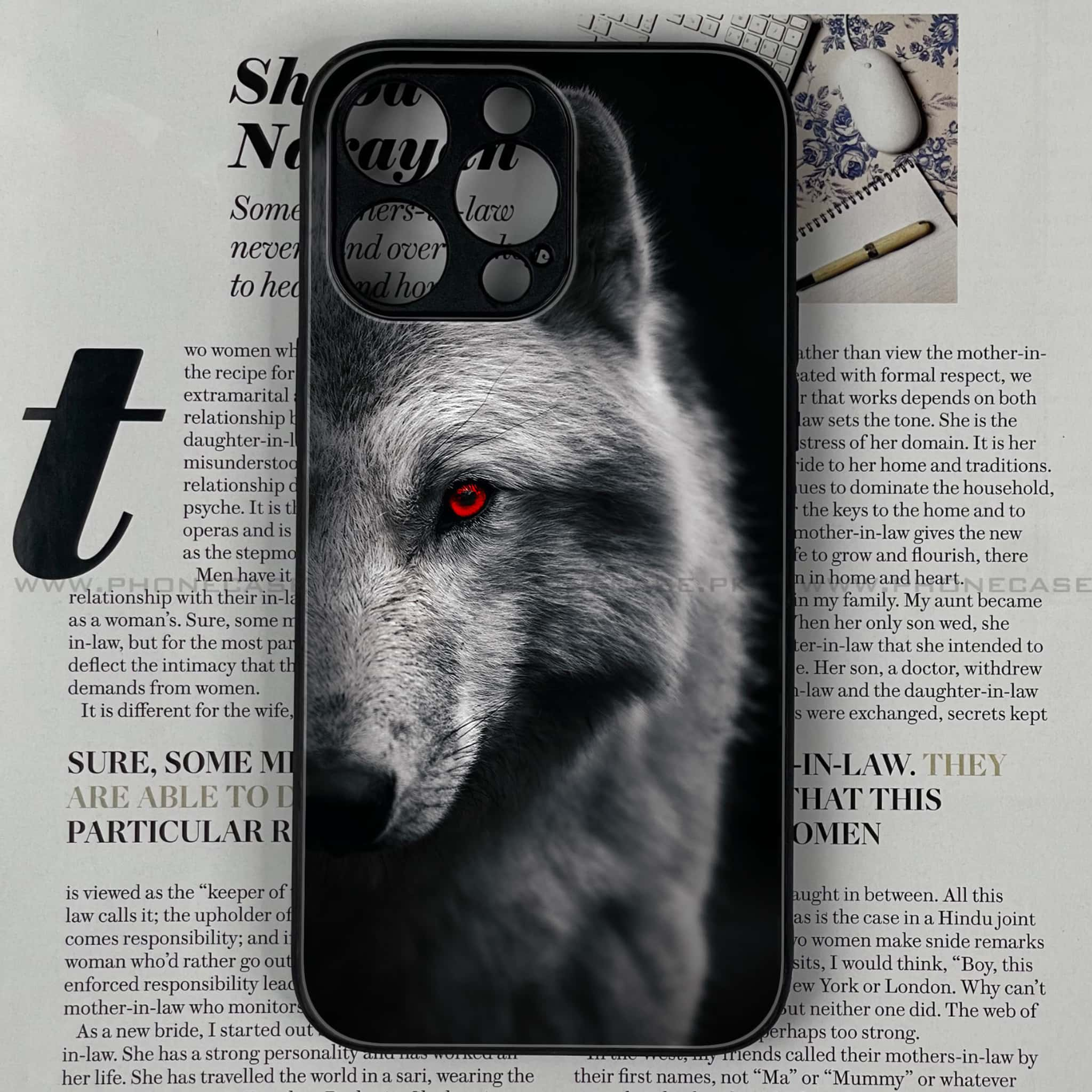 iPhone 14 Pro Max - Wolf Series - Premium Printed Glass soft Bumper shock Proof Case