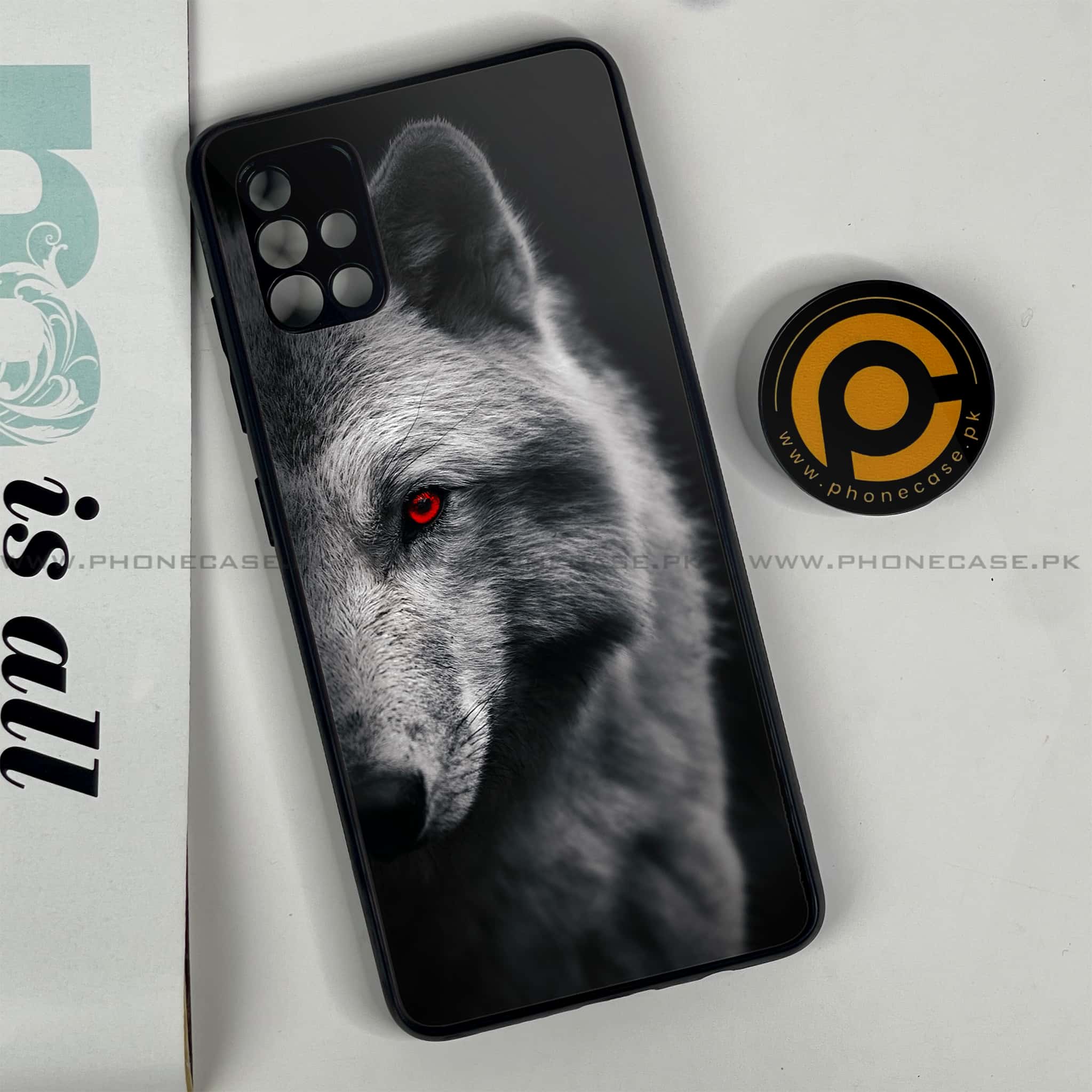 Samsung Galaxy A51 Wolf Series Premium Printed Glass soft Bumper shock Proof Case