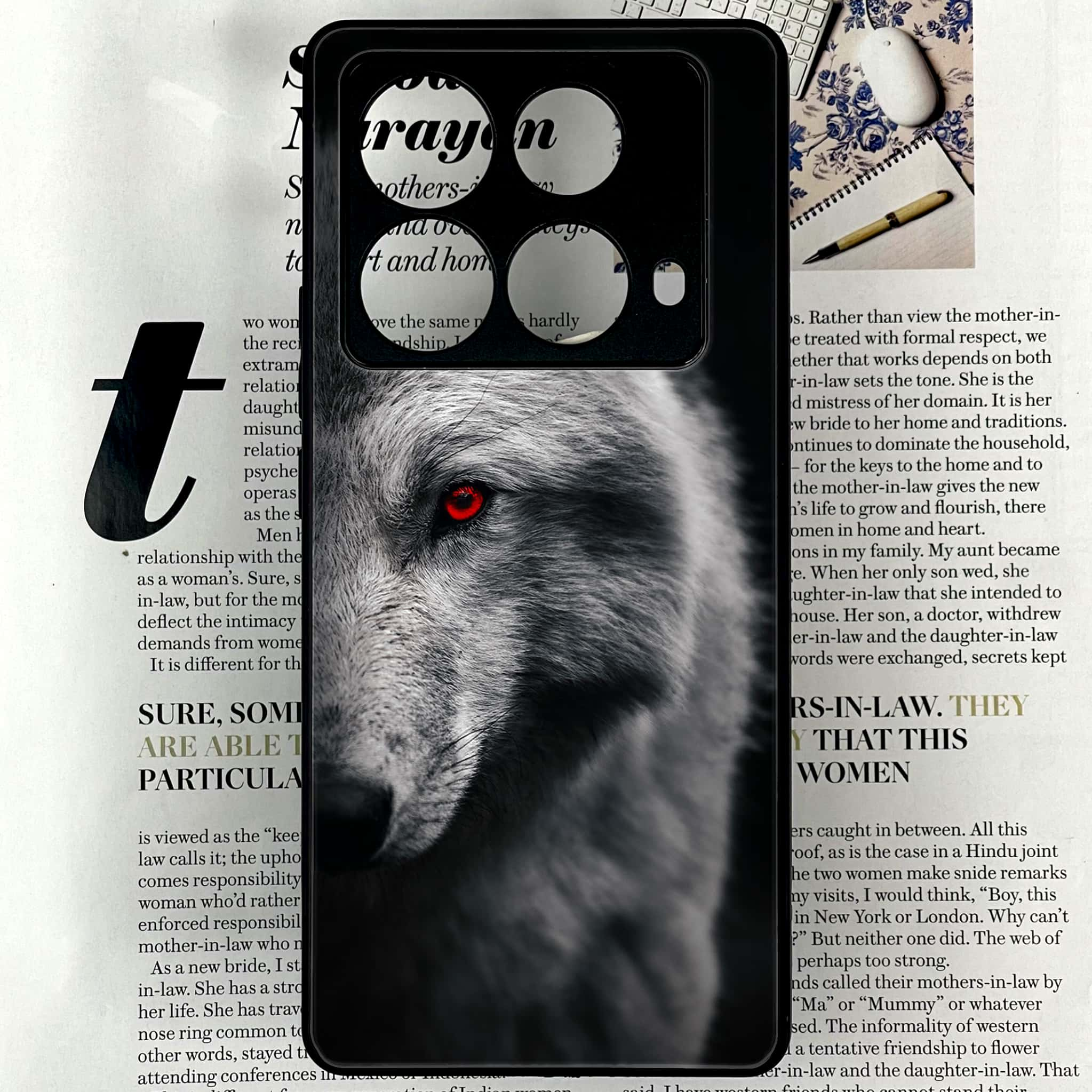 Infinix Note 40 4G - Wolf Series - Premium Printed Glass soft Bumper shock Proof Case