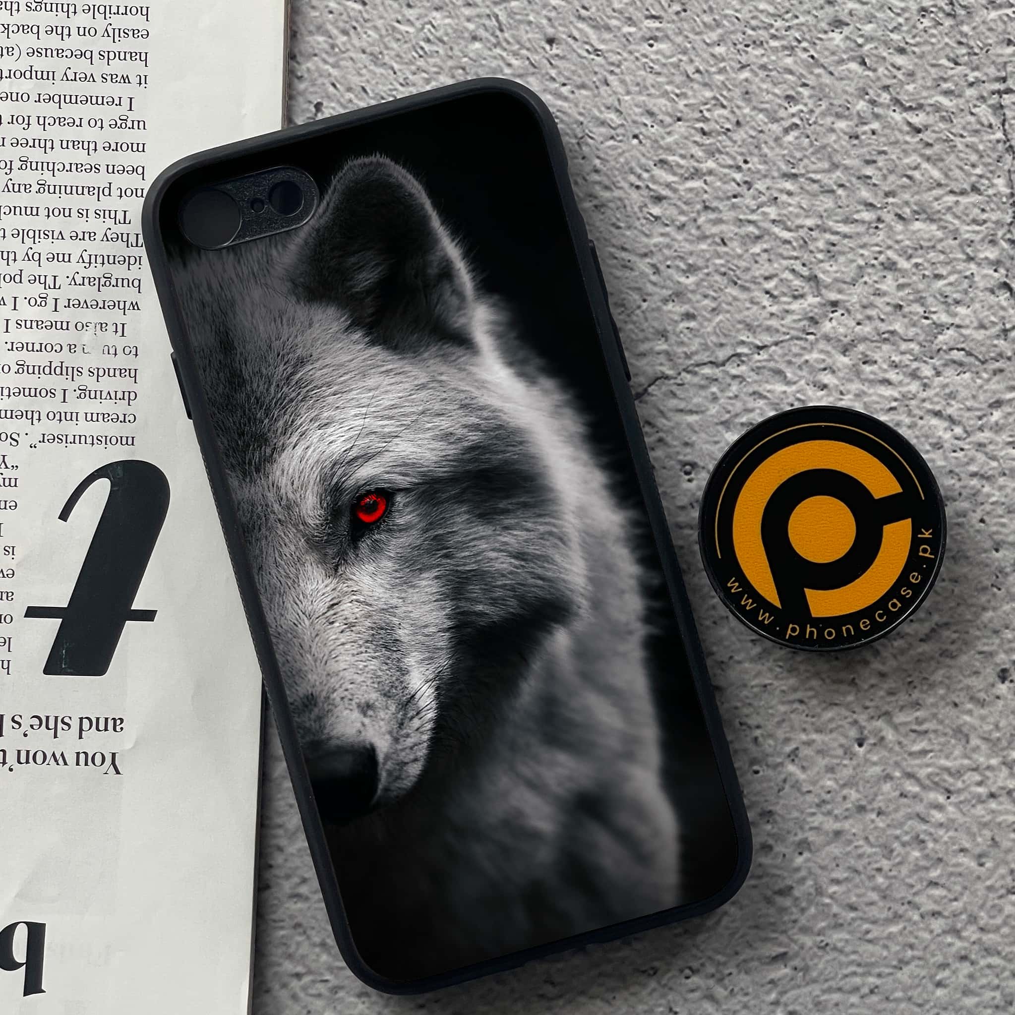 iPhone 7 / 8 - Wolf Series - Premium Printed Glass soft Bumper shock Proof Case