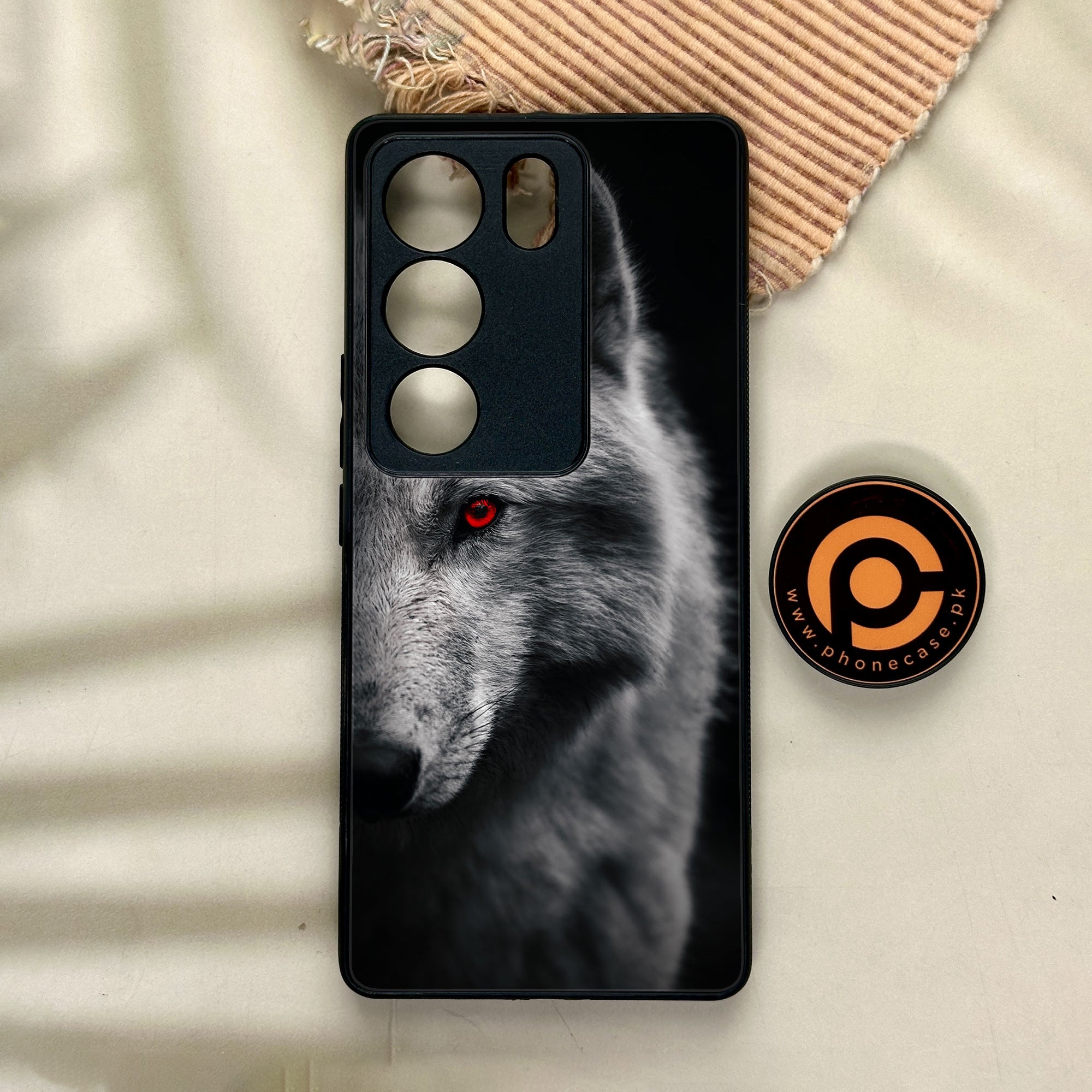 Vivo V29 - Wolf Series - Premium Printed Glass soft Bumper shock Proof Case