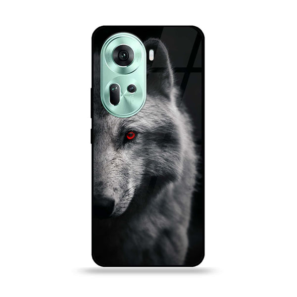 Oppo Reno 11 5G - Wolf Design 10 - Premium Printed Glass soft Bumper shock Proof Case CS-14533