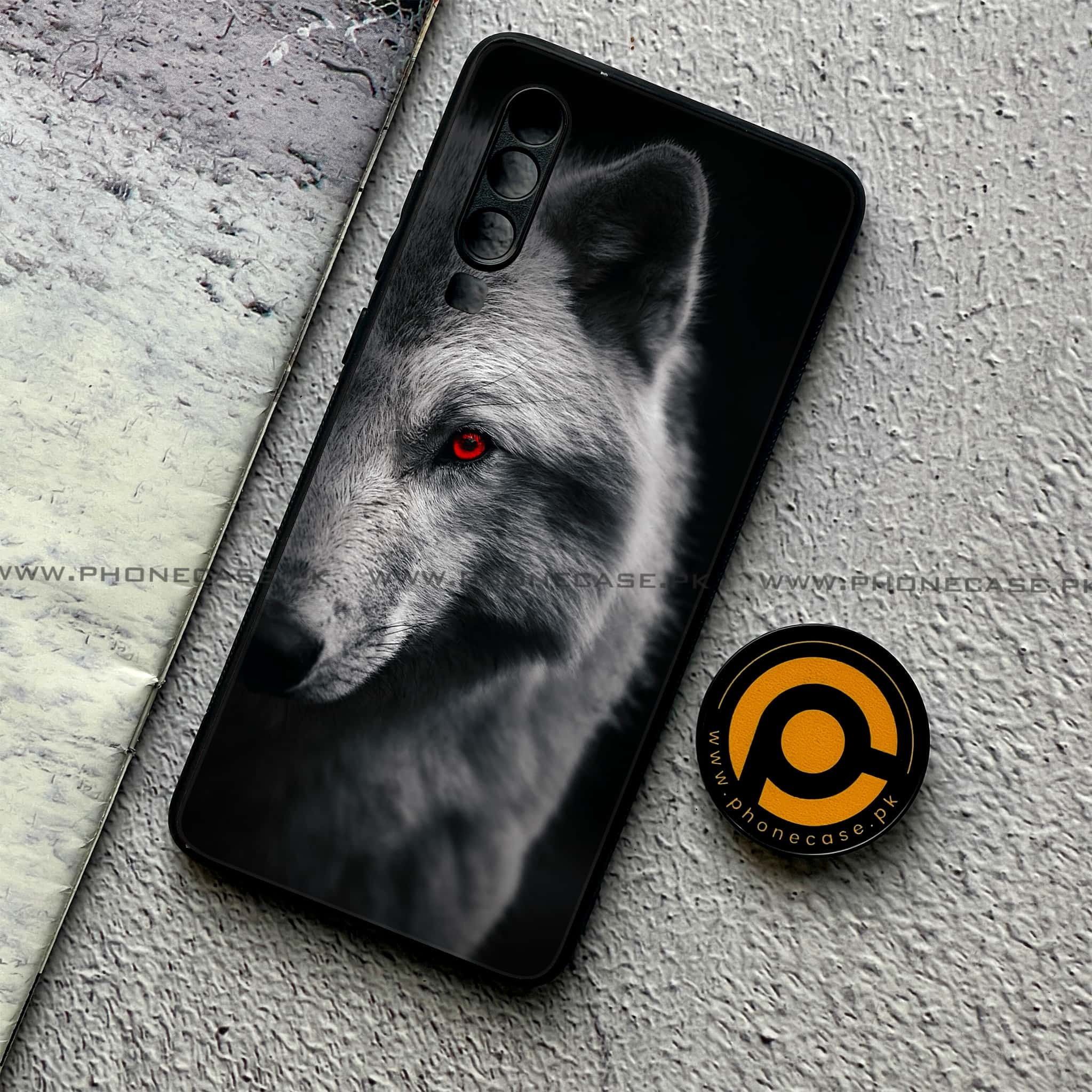 Huawei P30 - Wolf Series - Premium Printed Glass soft Bumper shock Proof Case