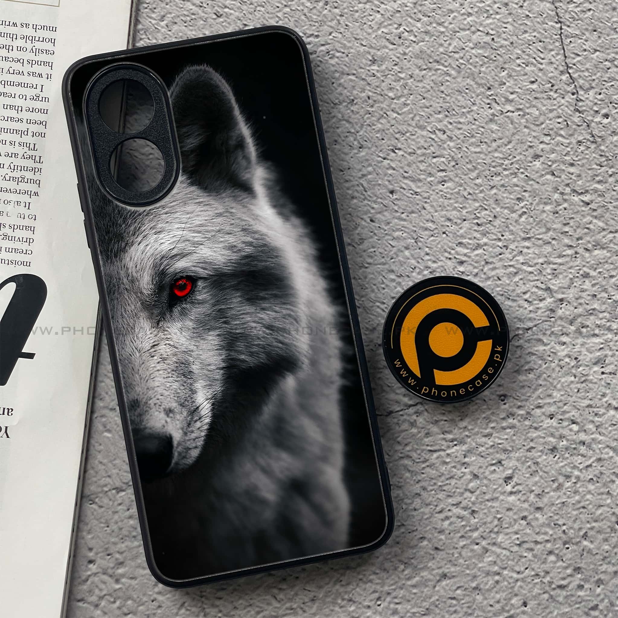 Oppo A18 4G - Wolf Series - Premium Printed Glass soft Bumper shock Proof Case
