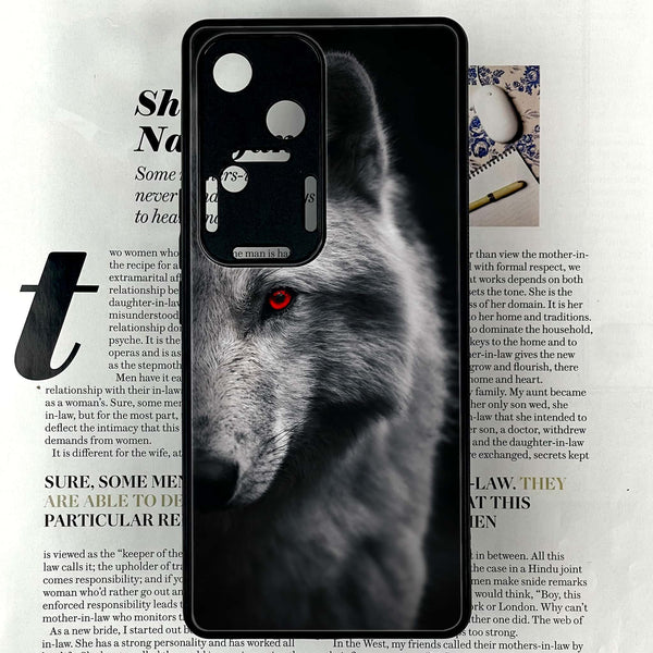 Vivo V30 - Wolf Design 10 - Premium Printed Glass soft Bumper shock Proof Case  CS-25406