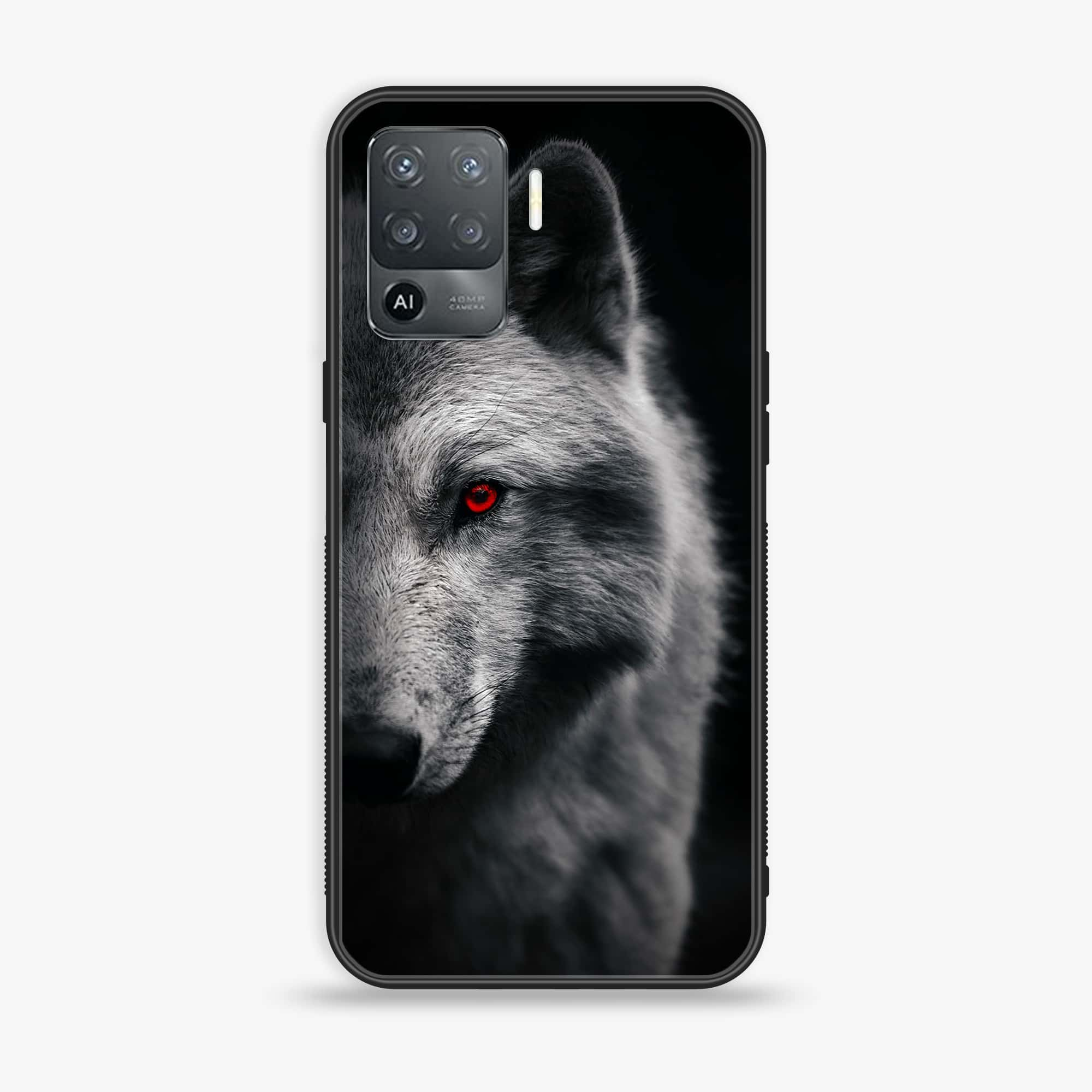 Oppo F19 Pro -Wolf Series - Premium Printed Glass soft Bumper shock Proof Case