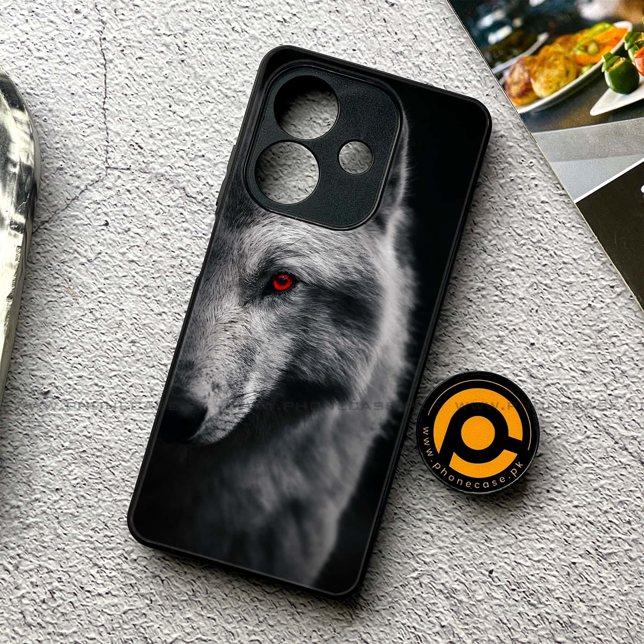 Oppo A5i - Wolf Series - Premium Metal Printed soft Bumper shock Proof Case