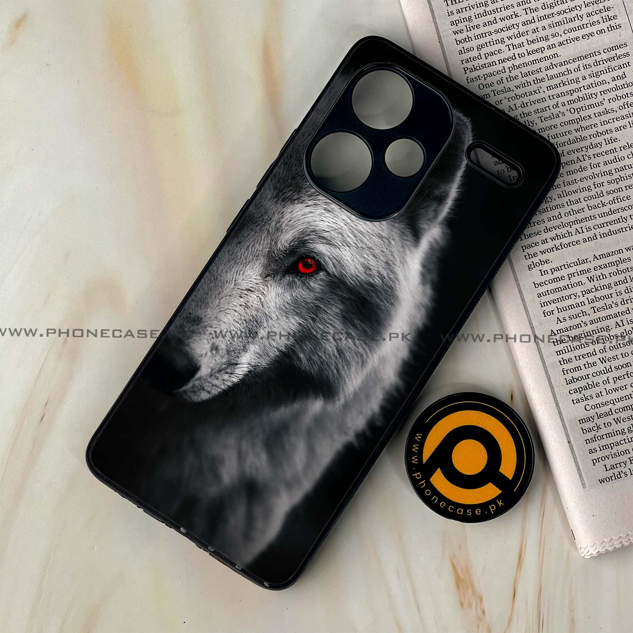 Redmi Note 13 Pro Plus 5G - Wolf Series - Premium Printed Glass soft Bumper shock Proof Case