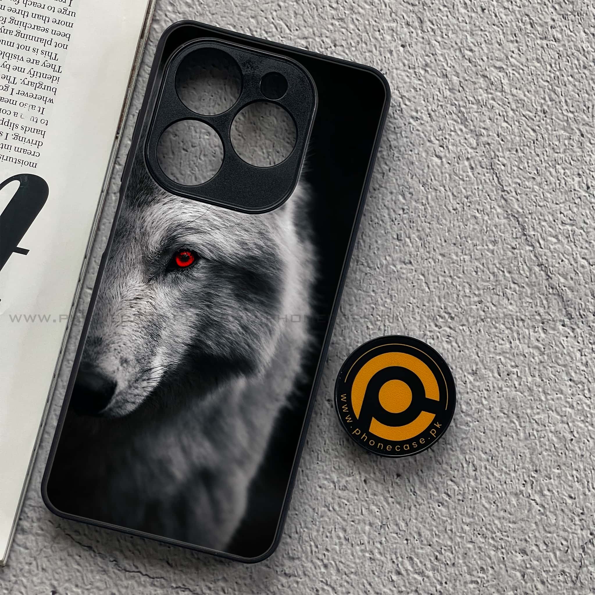Tecno Spark 20C - Wolf Series - Premium Printed Glass soft Bumper shock Proof Case