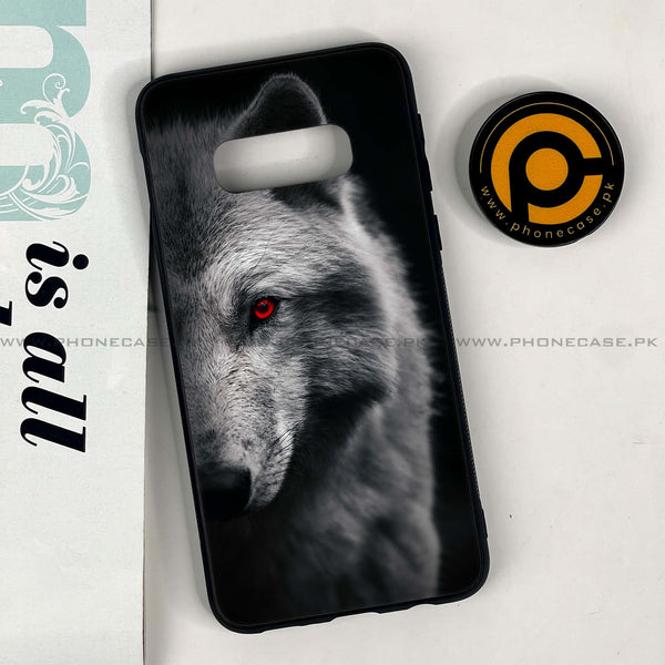 Galaxy S10e - Wolf Design 10  - Premium Printed Glass soft Bumper shock Proof Case CS-42838
