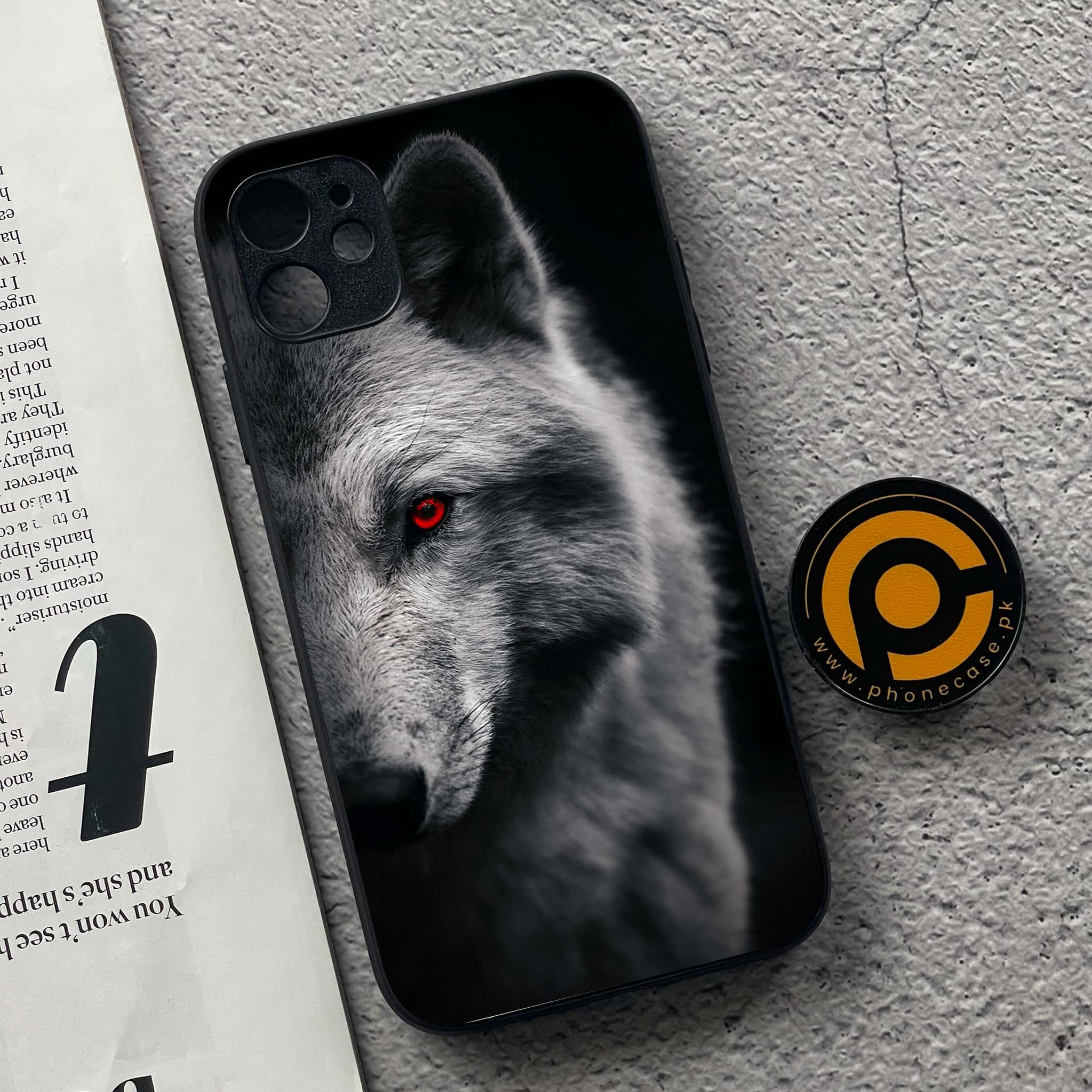 iPhone 11 Wolf Series  Premium Printed Glass soft Bumper shock Proof Case