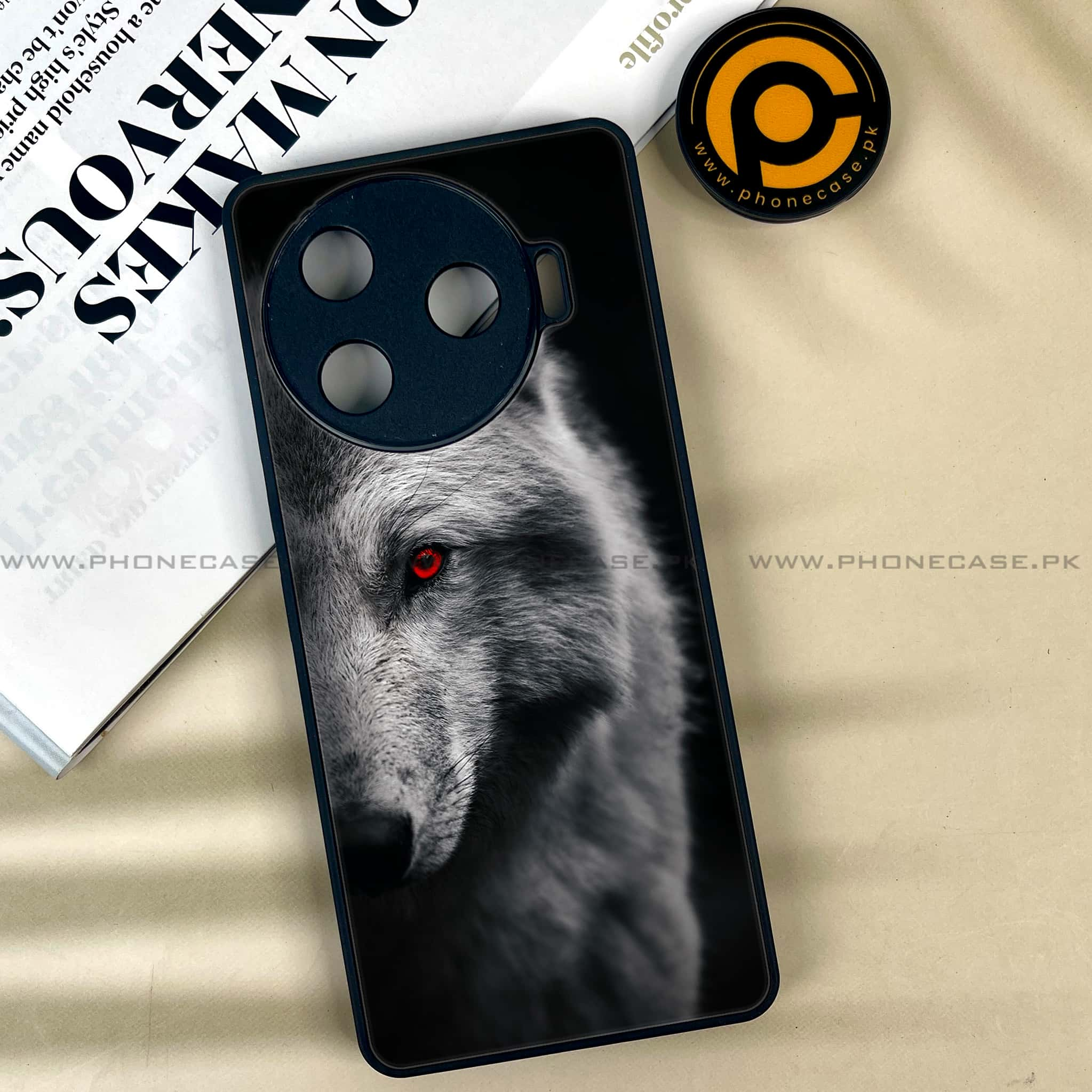 Tecno Camon 30 Pro - Wolf Series - Premium Printed Glass soft Bumper shock Proof Case