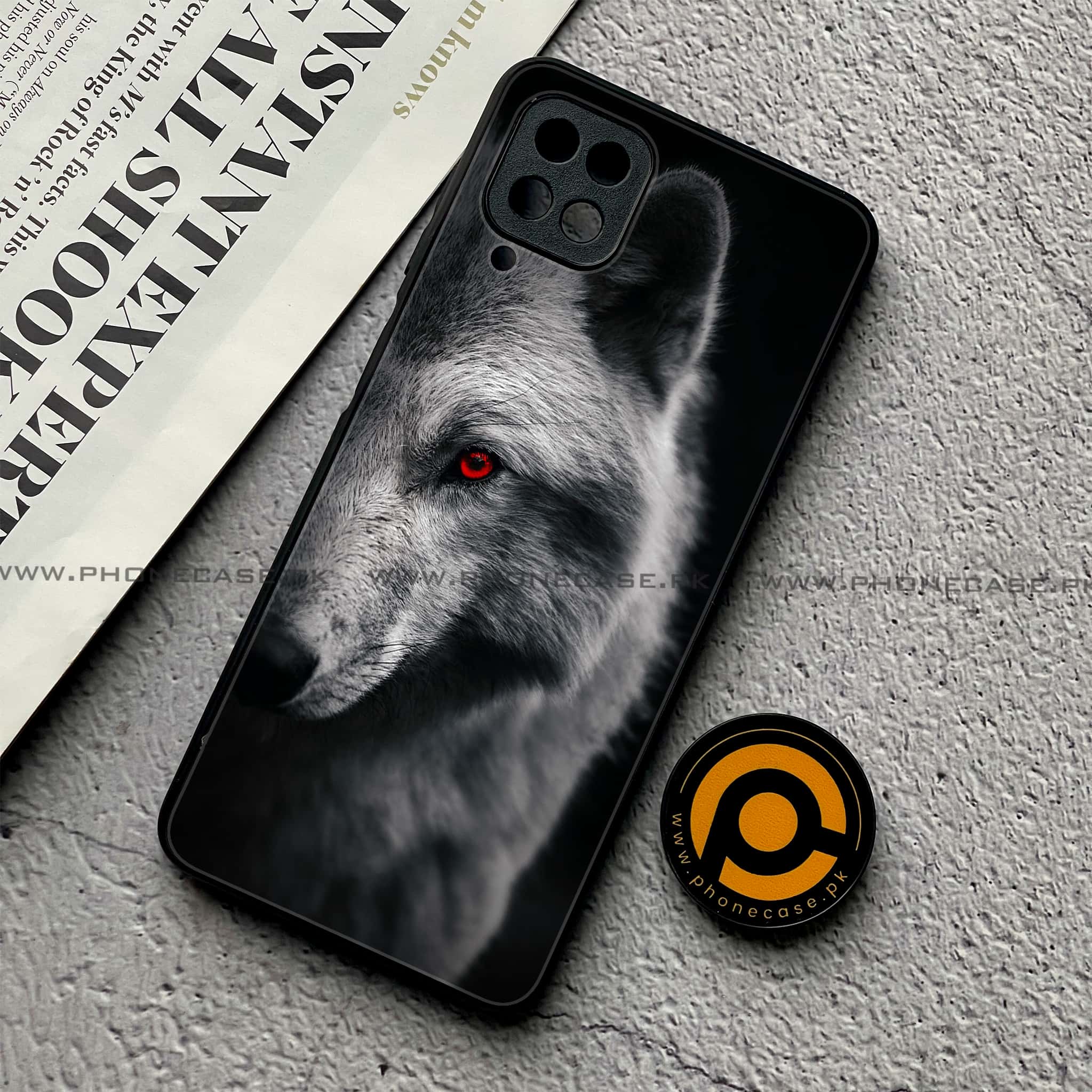 Samsung Galaxy A12 / A12 Nacho - Wolf Series- Premium Printed Glass soft Bumper shock Proof Case