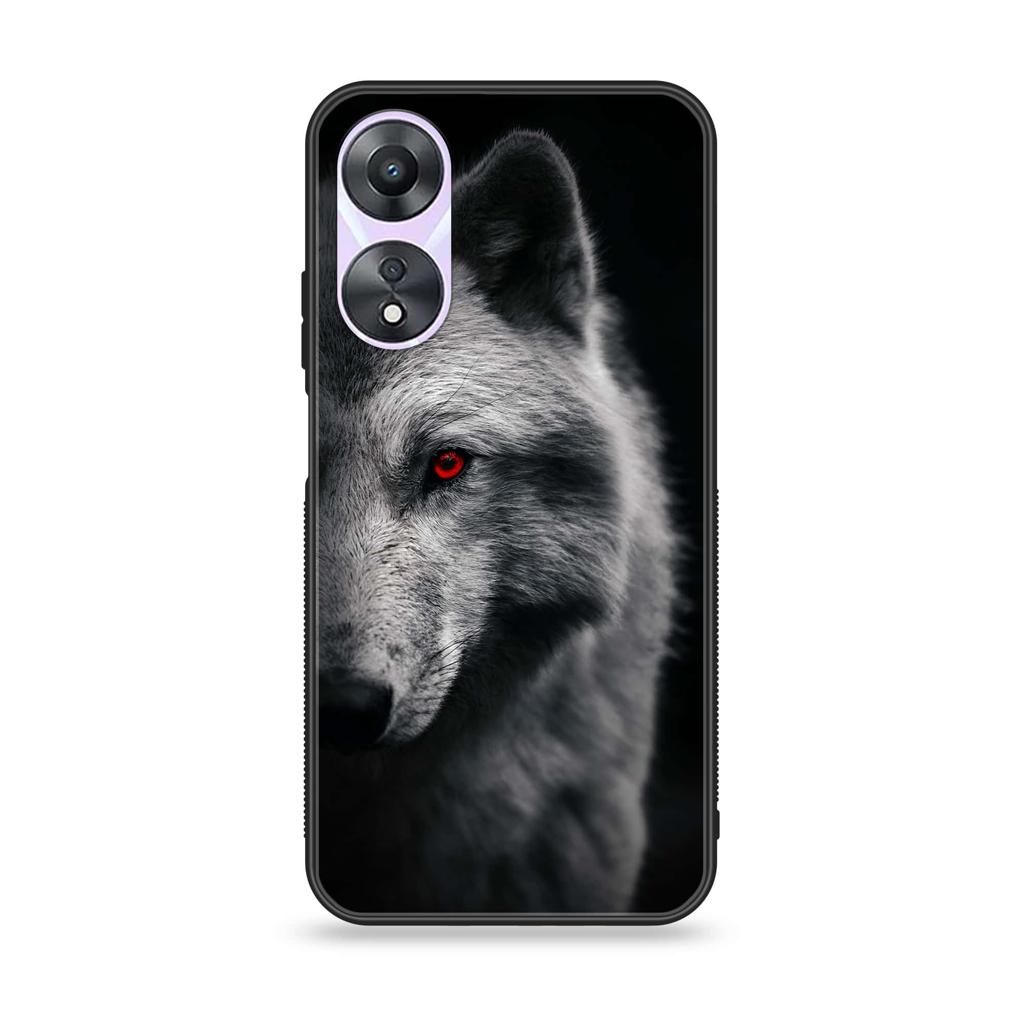 Oppo A78 4G - Wolf Series - Premium Printed Glass soft Bumper shock Proof Case