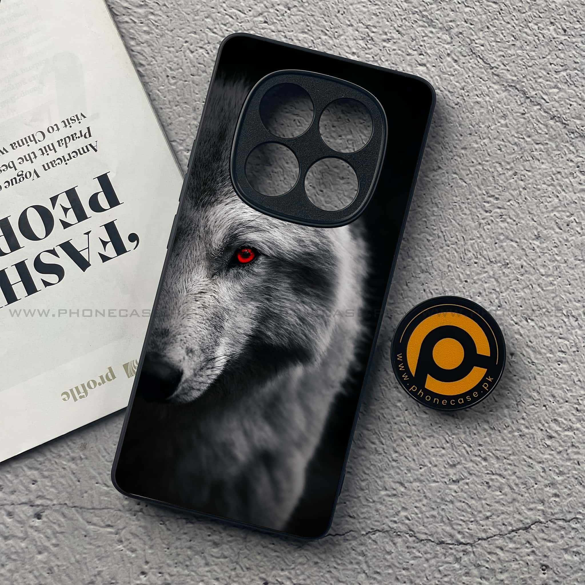 Redmi Note 14 Pro Plus 5G - Wolf Series - Premium Printed Glass soft Bumper shock Proof Case