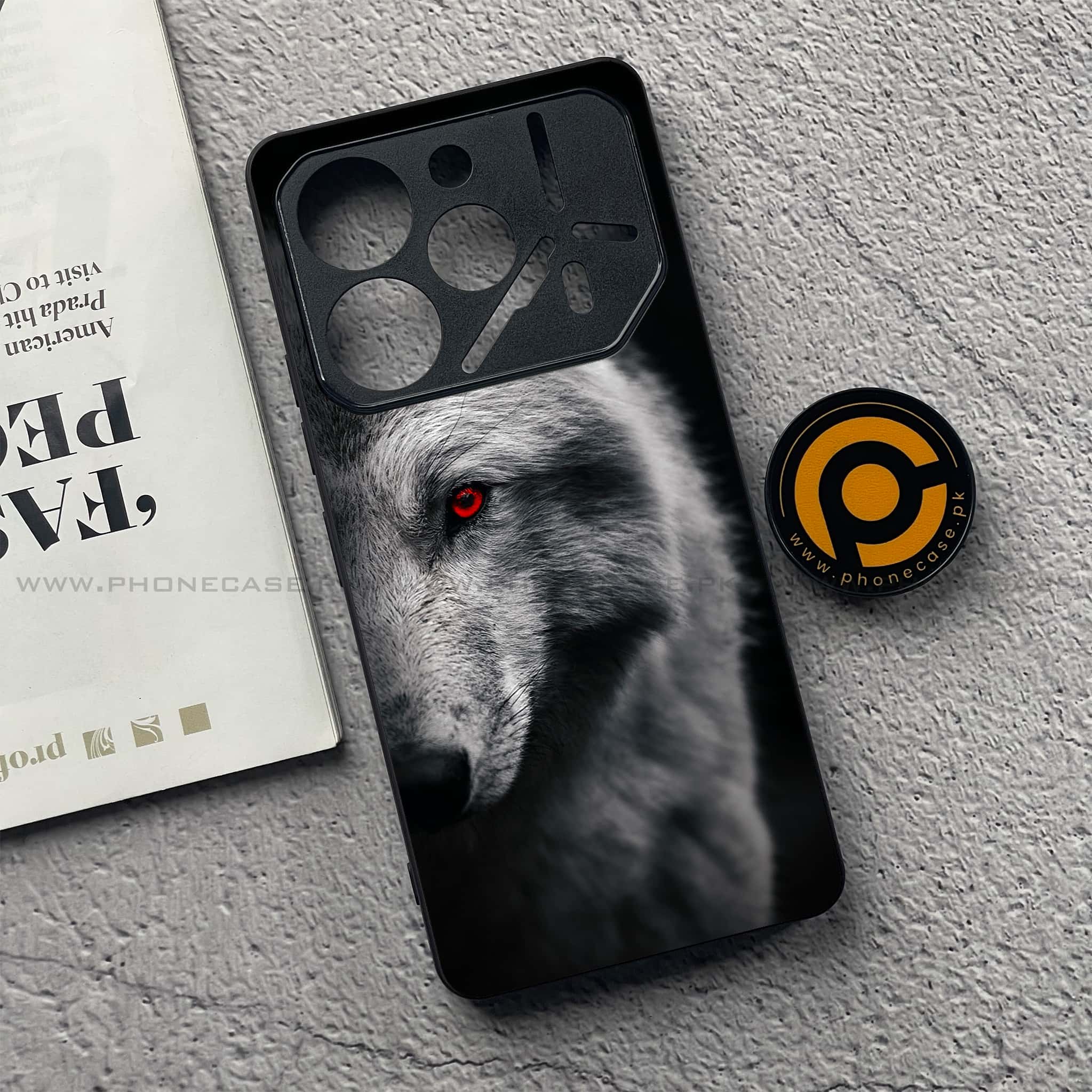 Tecno Pova 6 Pro - Wolf Series - Premium Printed Glass soft Bumper shock Proof Case