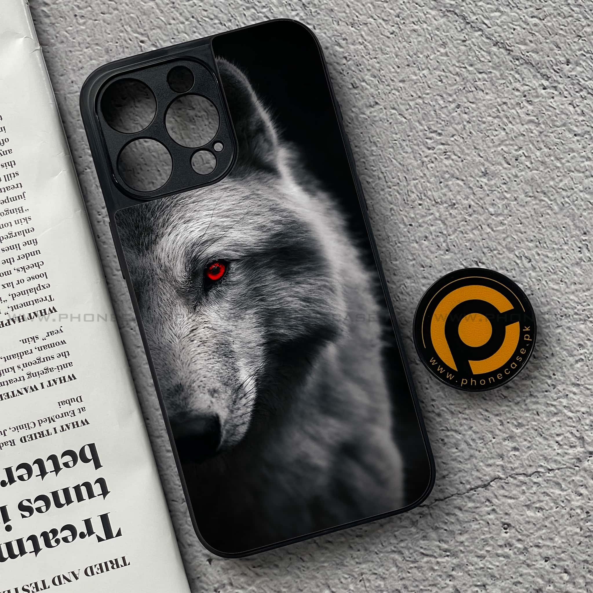 iPhone 15 Pro - Wolf Series - Premium Metal Printed soft Bumper shock Proof Case