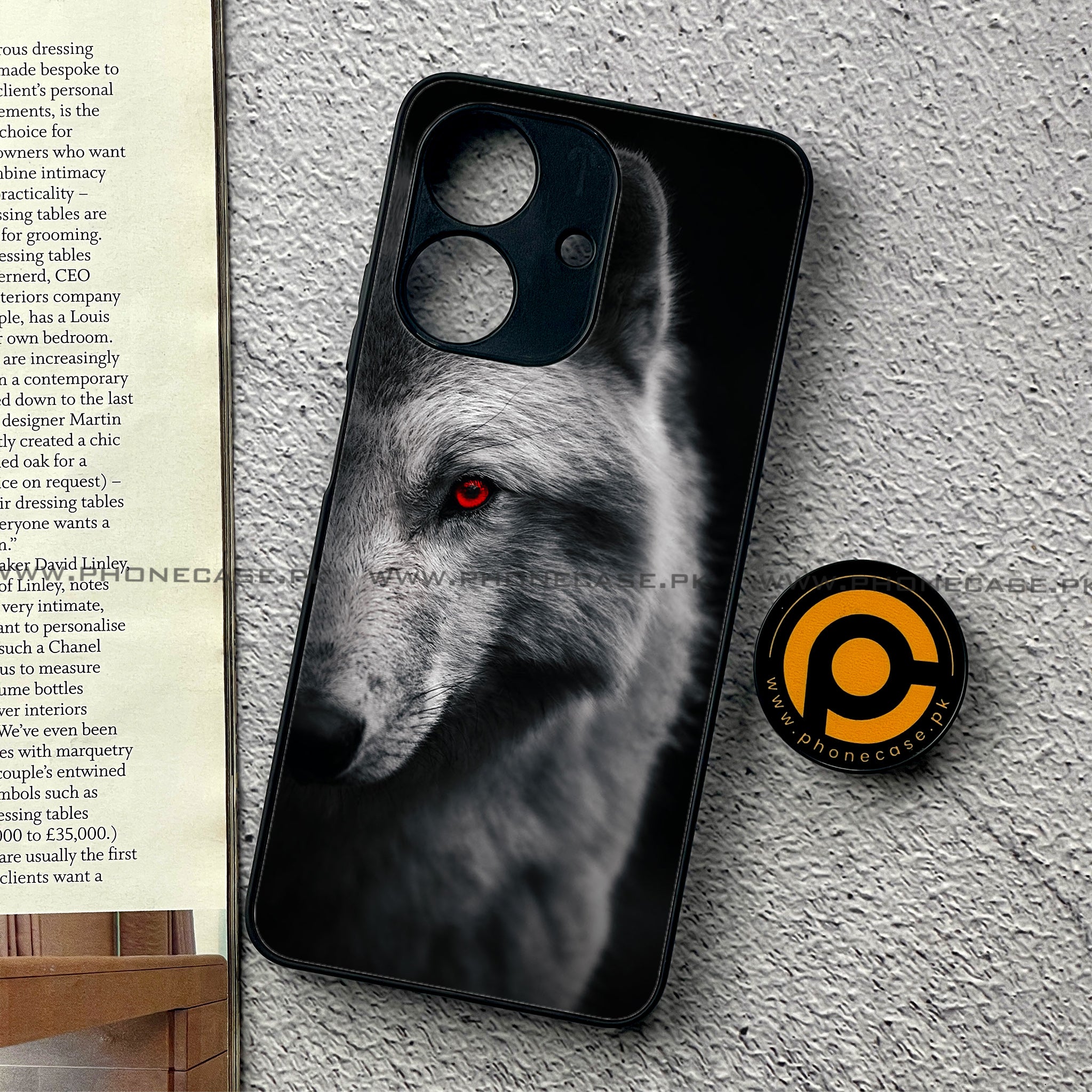 Realme Note 60 - Wolf Series - Premium Printed Glass soft Bumper shock Proof Case