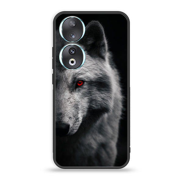 Huawei Honor 90 - Wolf Design 10  - Premium Printed Glass soft Bumper shock Proof Case CS-33310
