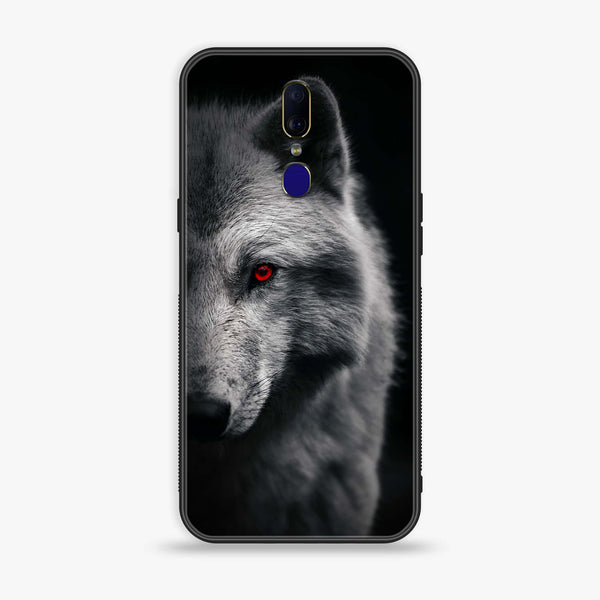 Oppo F11 -  Wolf Design 10 Premium Premium Printed Glass soft Bumper shock Proof Case CS-36585