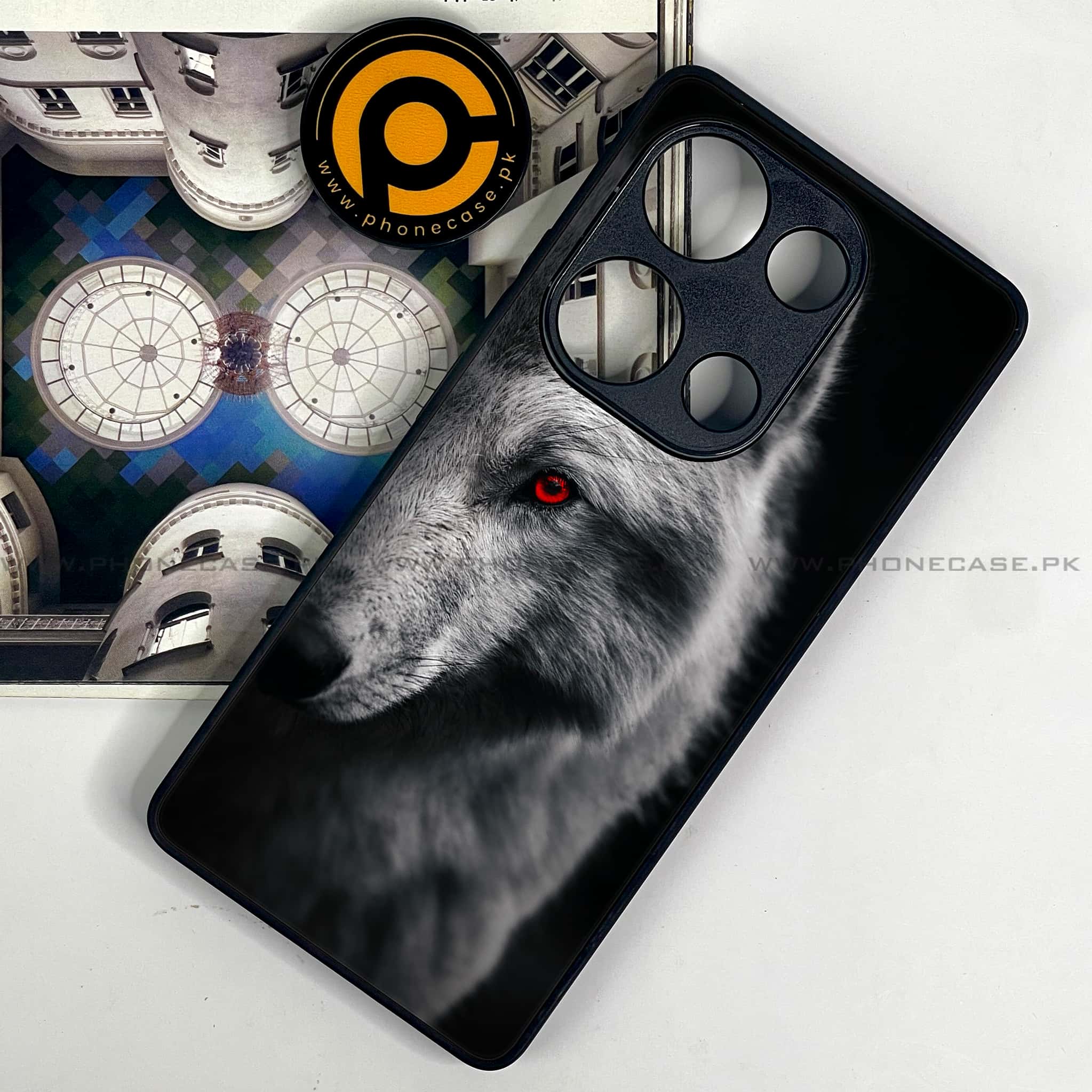 Redmi Note 13 Pro 4G - Wolf Series - Premium Metal Printed soft Bumper shock Proof Case