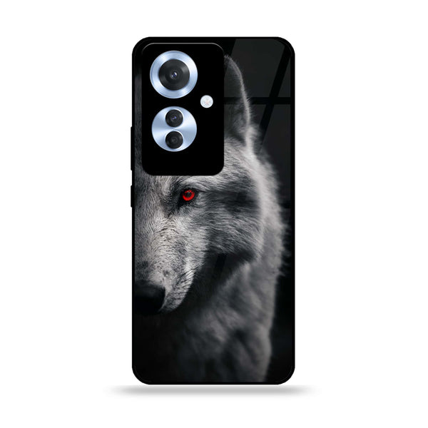 Oppo Reno 11F - Wolf Design 10 - Premium Printed Glass soft Bumper shock Proof Case CS-17633