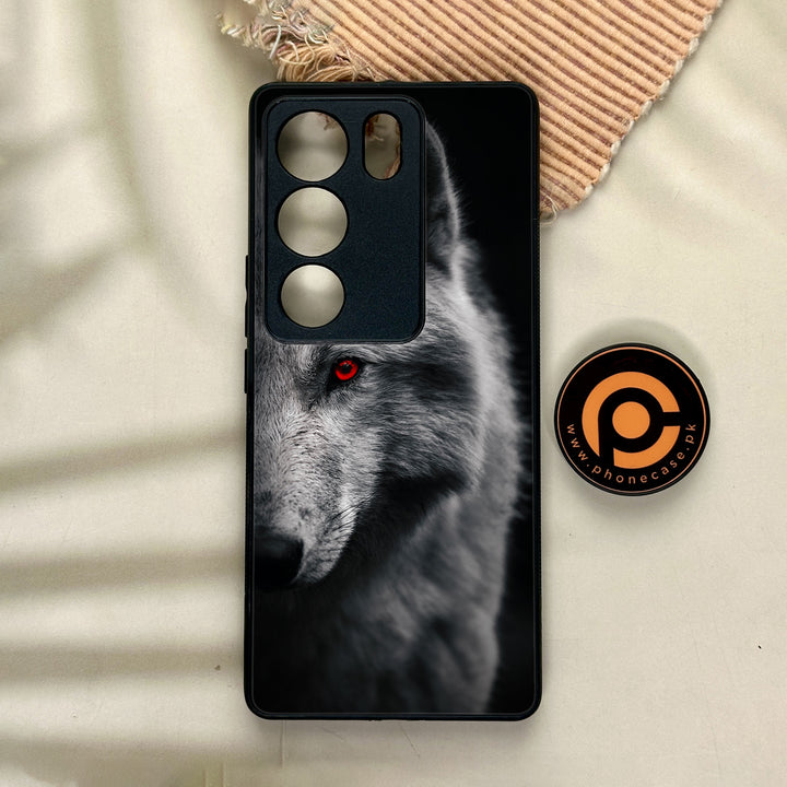 Vivo V29 - Wolf Design 10 - Premium Printed Glass soft Bumper shock Proof Case  CS-37986 CS-45297