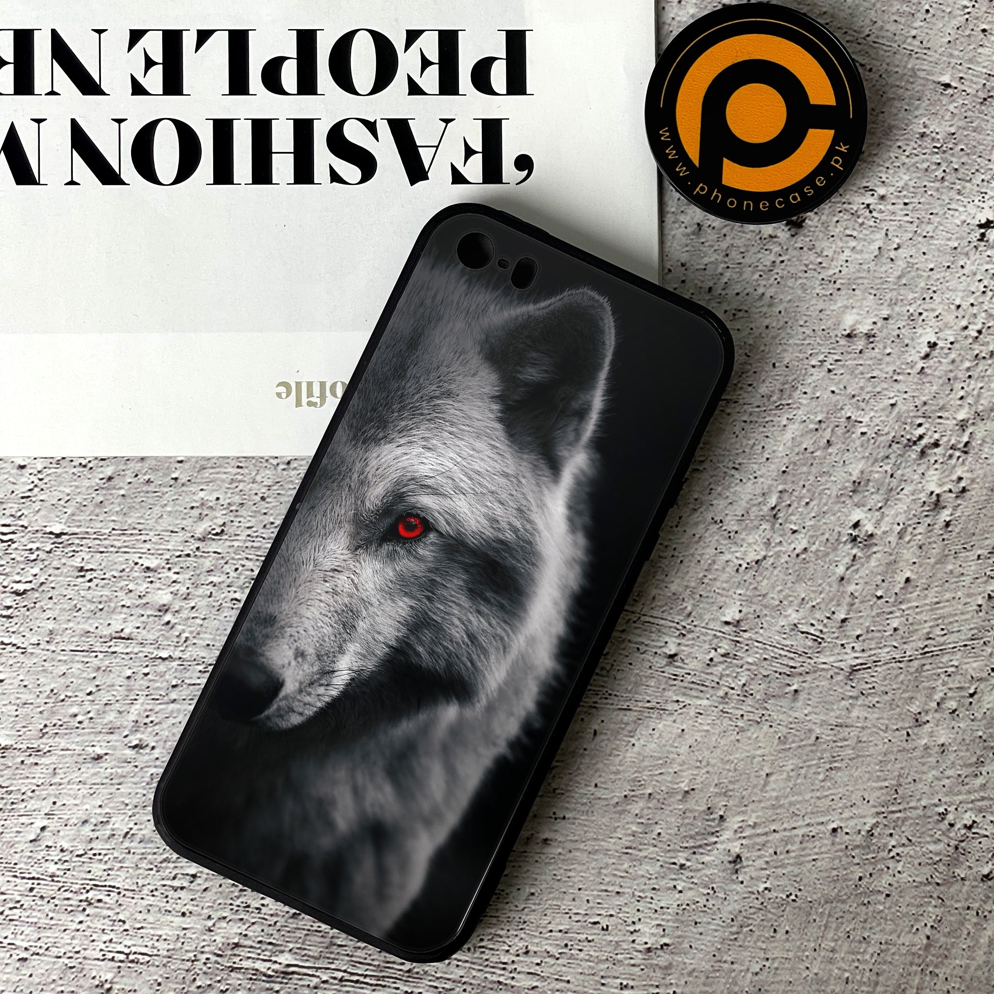 iPhone 5/5c/5s - Wolf Series - Premium Printed Glass soft Bumper shock Proof Case