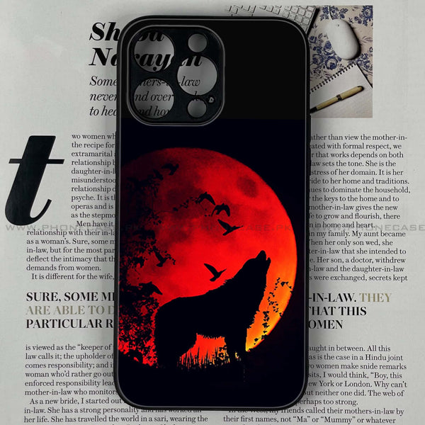 iPhone 14 Pro Max - Wolf Design 1 - Premium Printed Glass soft Bumper shock Proof Case CS-9808