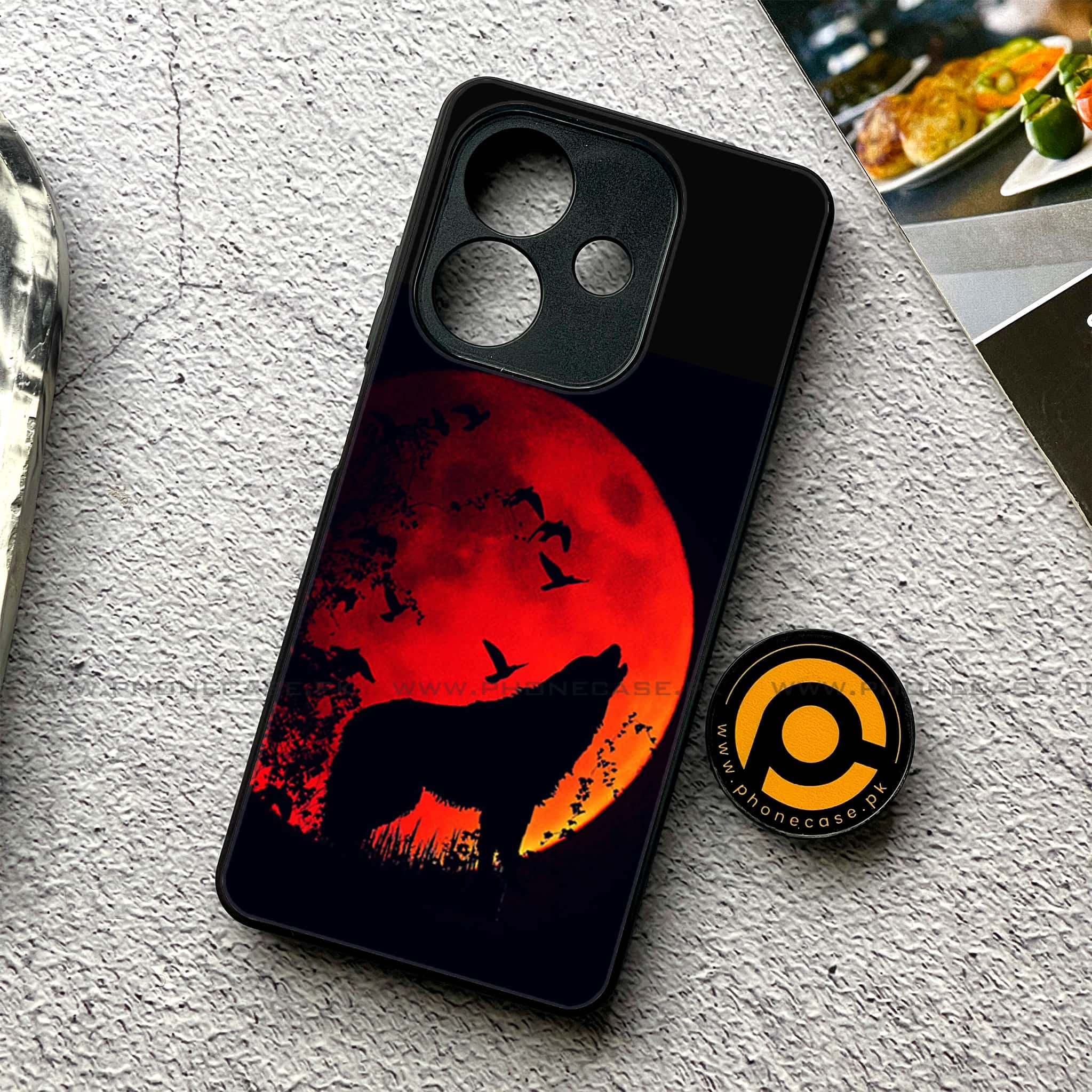 Oppo A5i - Wolf Series - Premium Metal Printed soft Bumper shock Proof Case