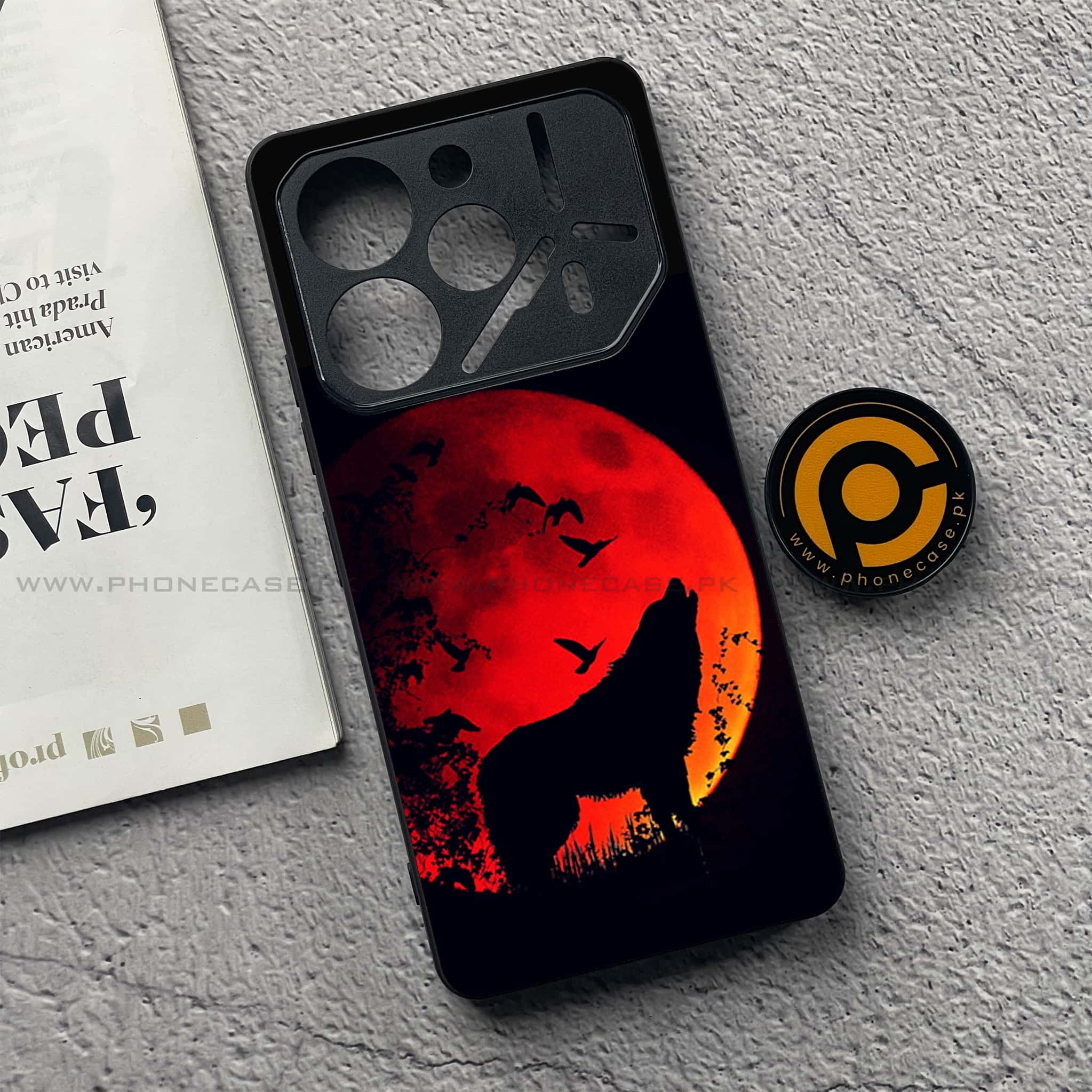 Tecno Pova 6 Pro - Wolf Series - Premium Printed Glass soft Bumper shock Proof Case
