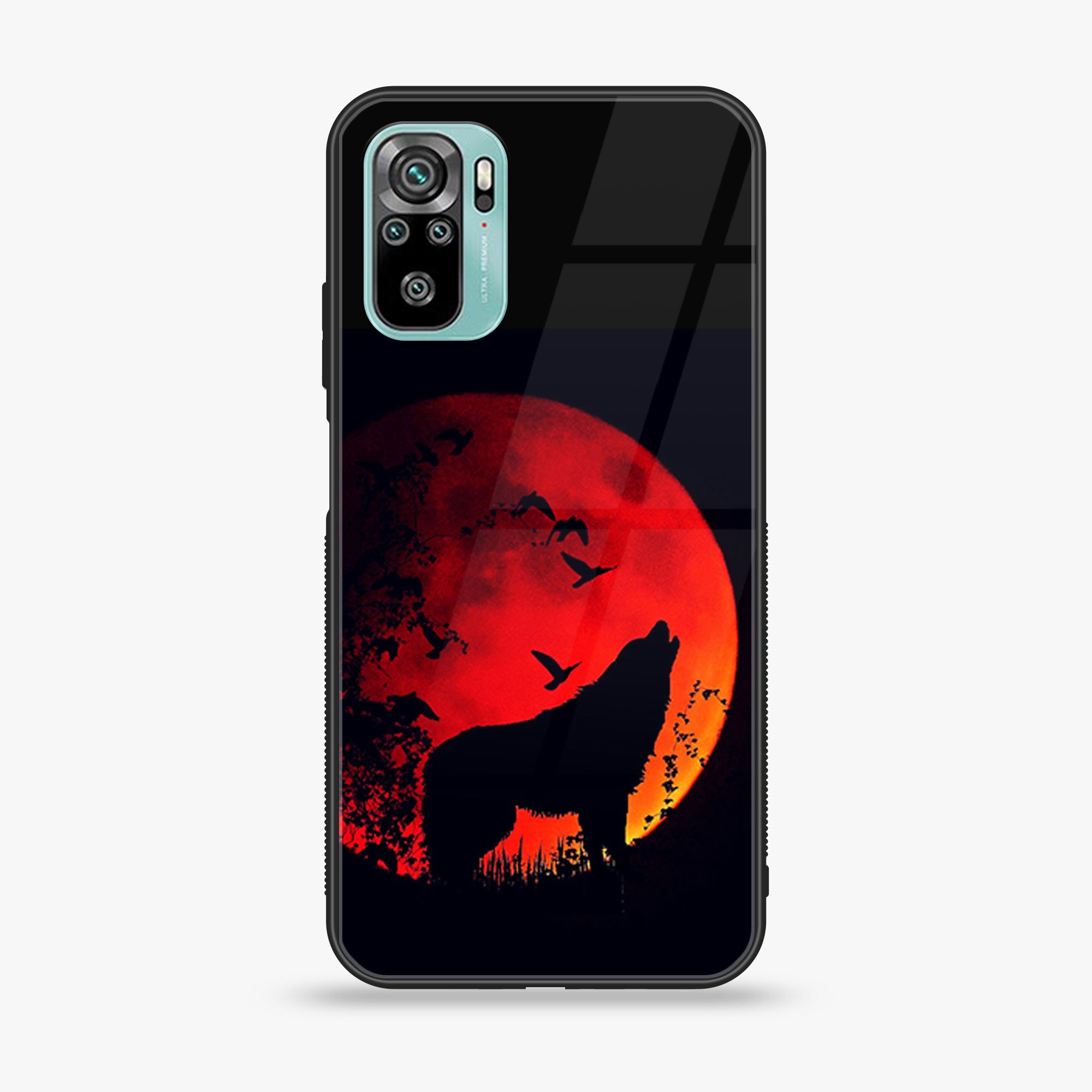 Redmi 10 - Wolf Series - Premium Printed Glass soft Bumper shock Proof Case