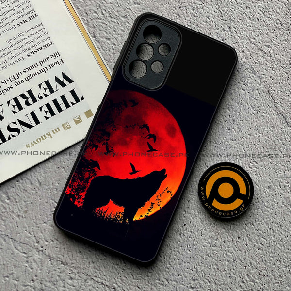 Samsung Galaxy A23- Wolf Design 1- Premium Printed Glass soft Bumper shock Proof Case CS-43598
